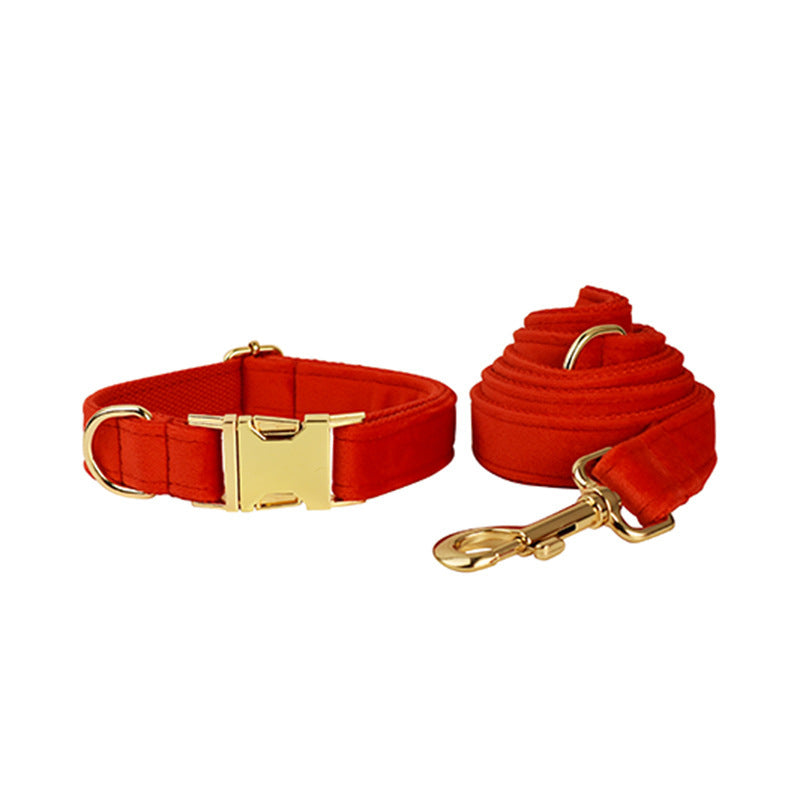 Velvet Pet Collar Traction Rope