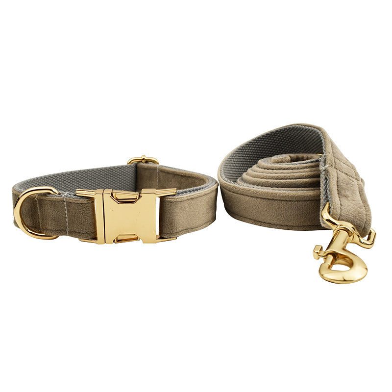 Velvet Pet Collar Traction Rope