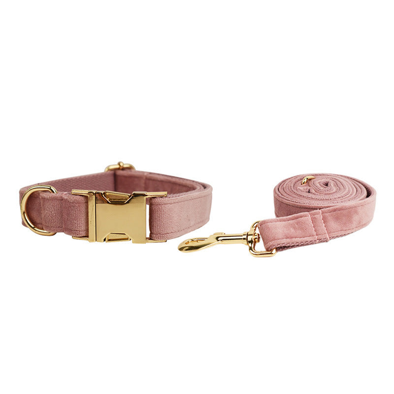 Velvet Pet Collar Traction Rope
