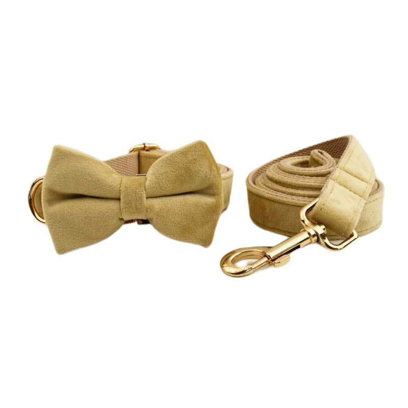 Velvet Pet Collar Traction Rope