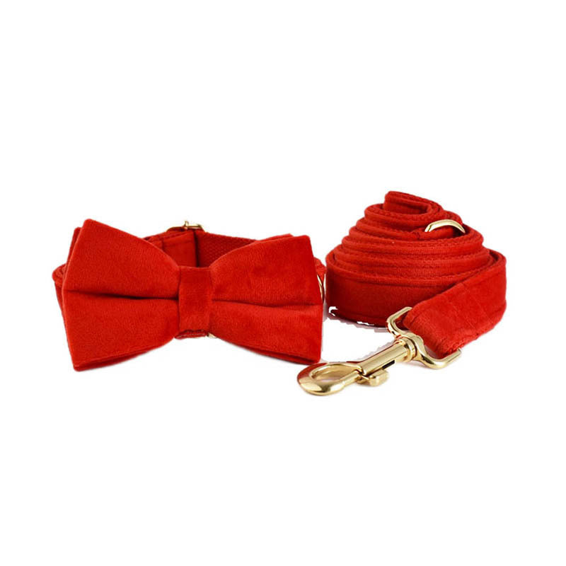 Velvet Pet Collar Traction Rope