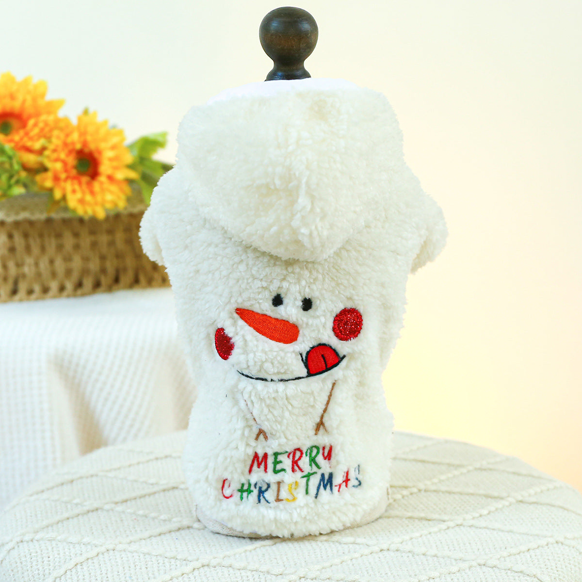Fluffy Jacket Claw Snowman for Pets