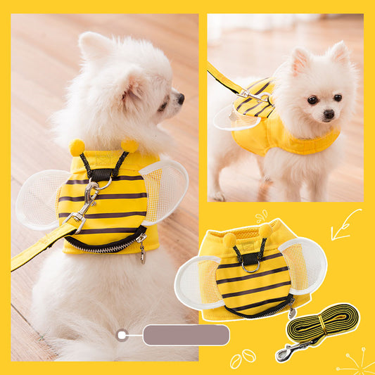 Cute bee vest hand holding rope for your FurrBaby