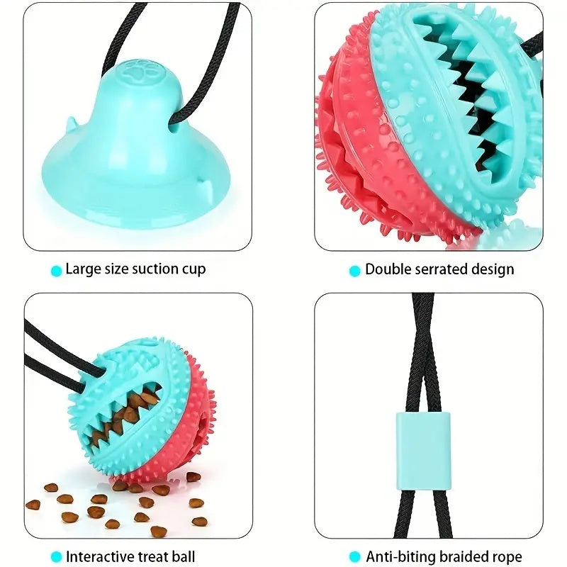 Dog Toys For Aggressive Chewers - Interactive Teething Boredom And Stimulating Tug Of War Suction Cup