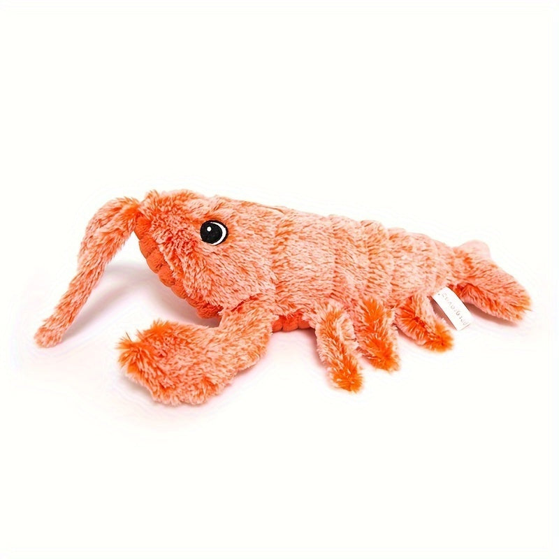 Pet Gravity Shrimp Plush Toy. USB Charging Simulate Lobster Electric Jumping Cat/Dog Toys