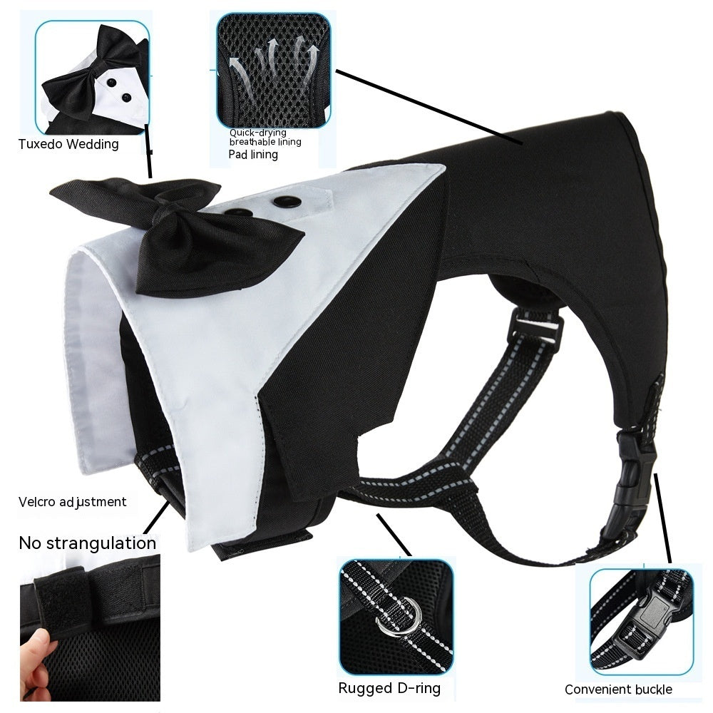 Pet Hand Holding Rope Anti Breaking Loose Suit Integrated Chest Strap