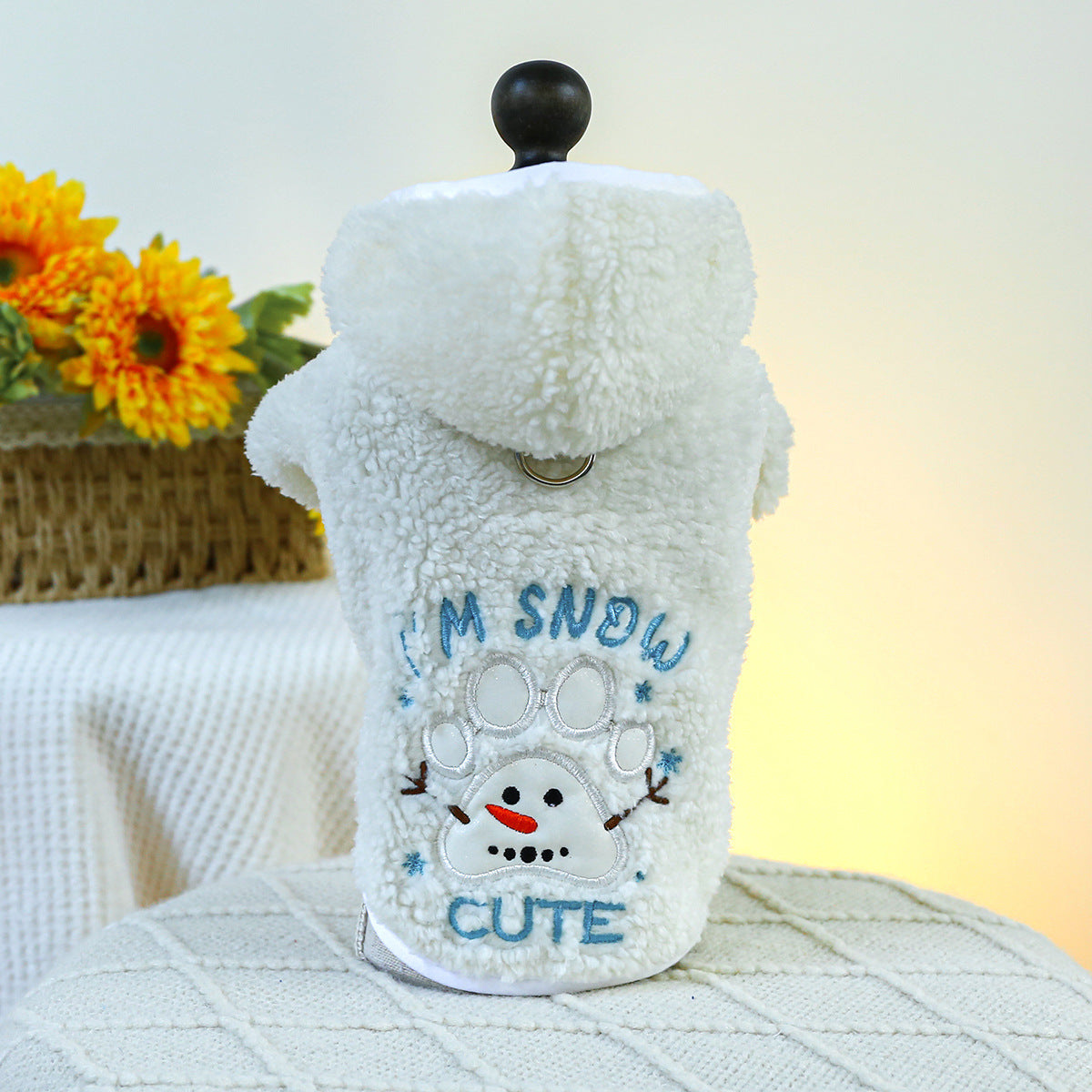 Fluffy Jacket Claw Snowman for Pets