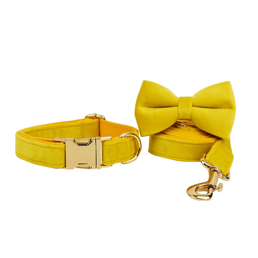 Velvet Pet Collar Traction Rope