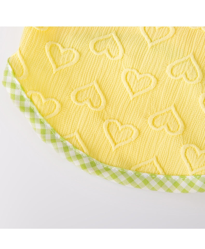 Heart Texture Bow and Vest for Small Dog and Cat