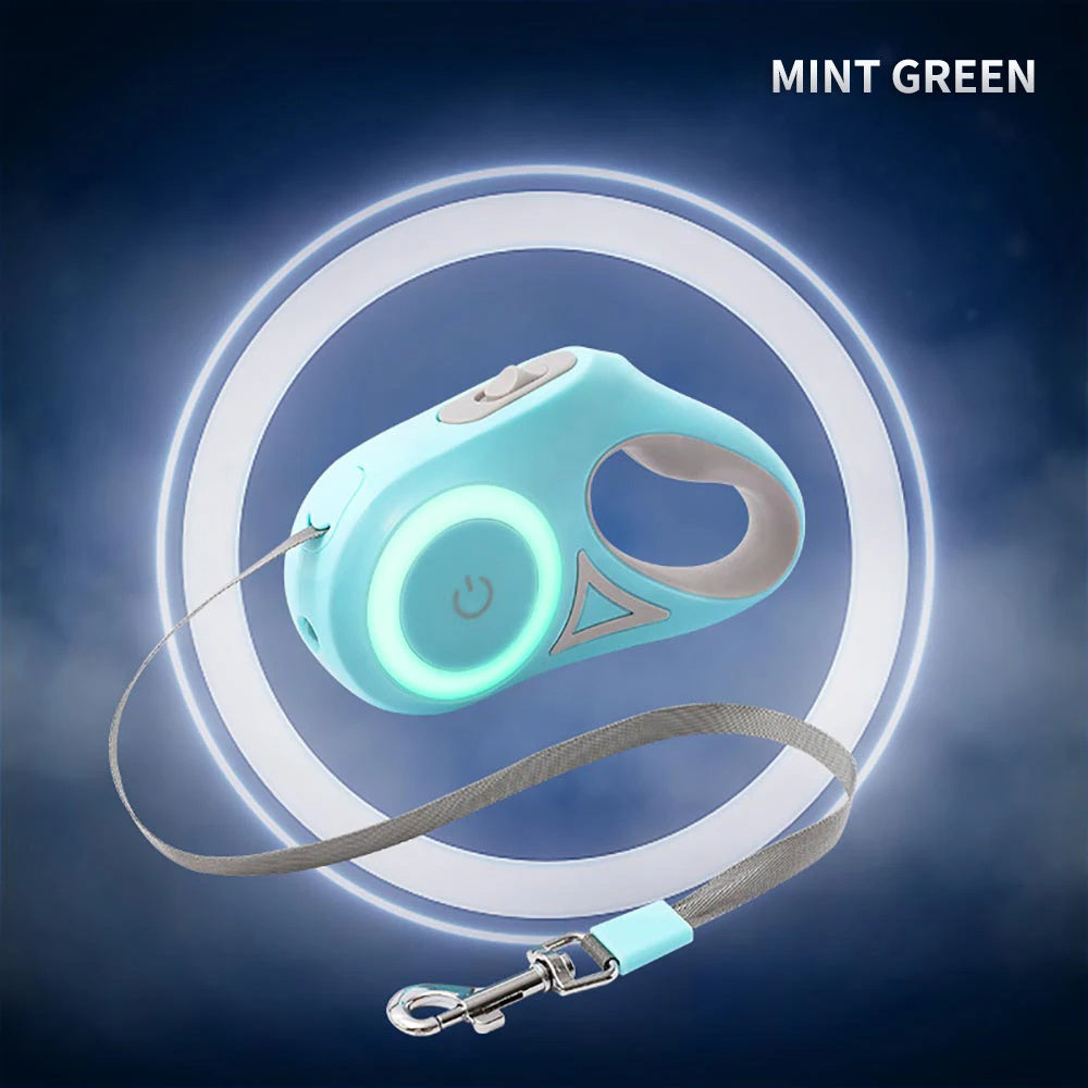 Light Retractable 3 And 5M Dog Leash