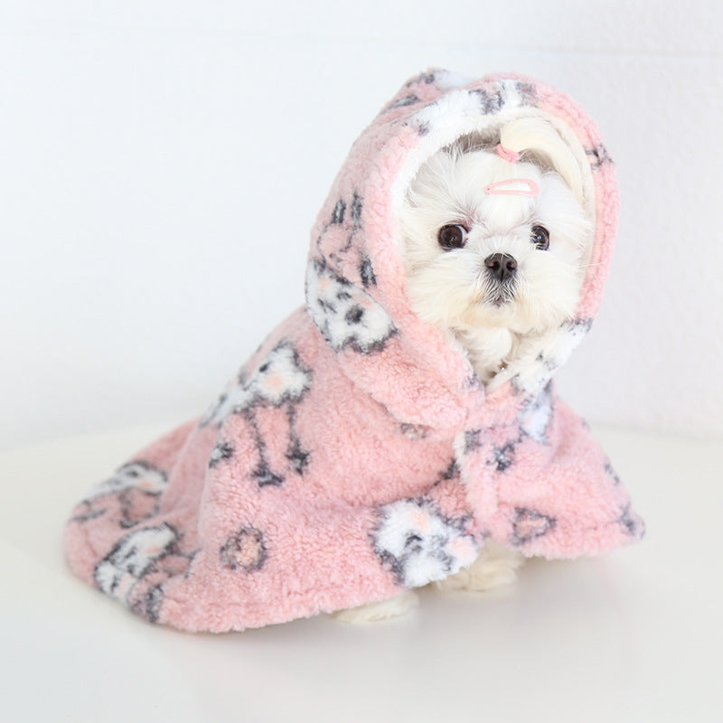Cutest Thickened Fleece-lined Pet Shawl