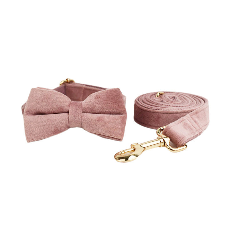 Velvet Pet Collar Traction Rope