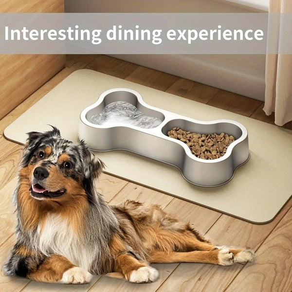 Bone Shape Stainless Steel Dog Food Bowl