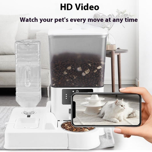 Double Bowl Feeder with Intelligent Surveillance Video